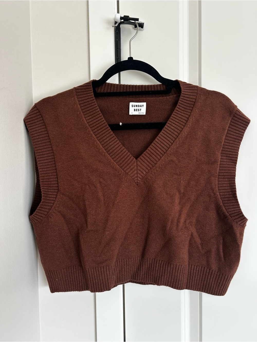 Sunday Best Brown V-Neck Knit Sweater Vest